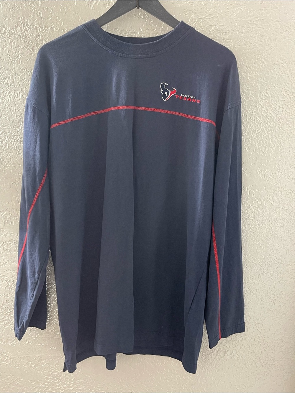Houston Texans Men's Cotton Navy Long-Sleeve Performance Tee XL